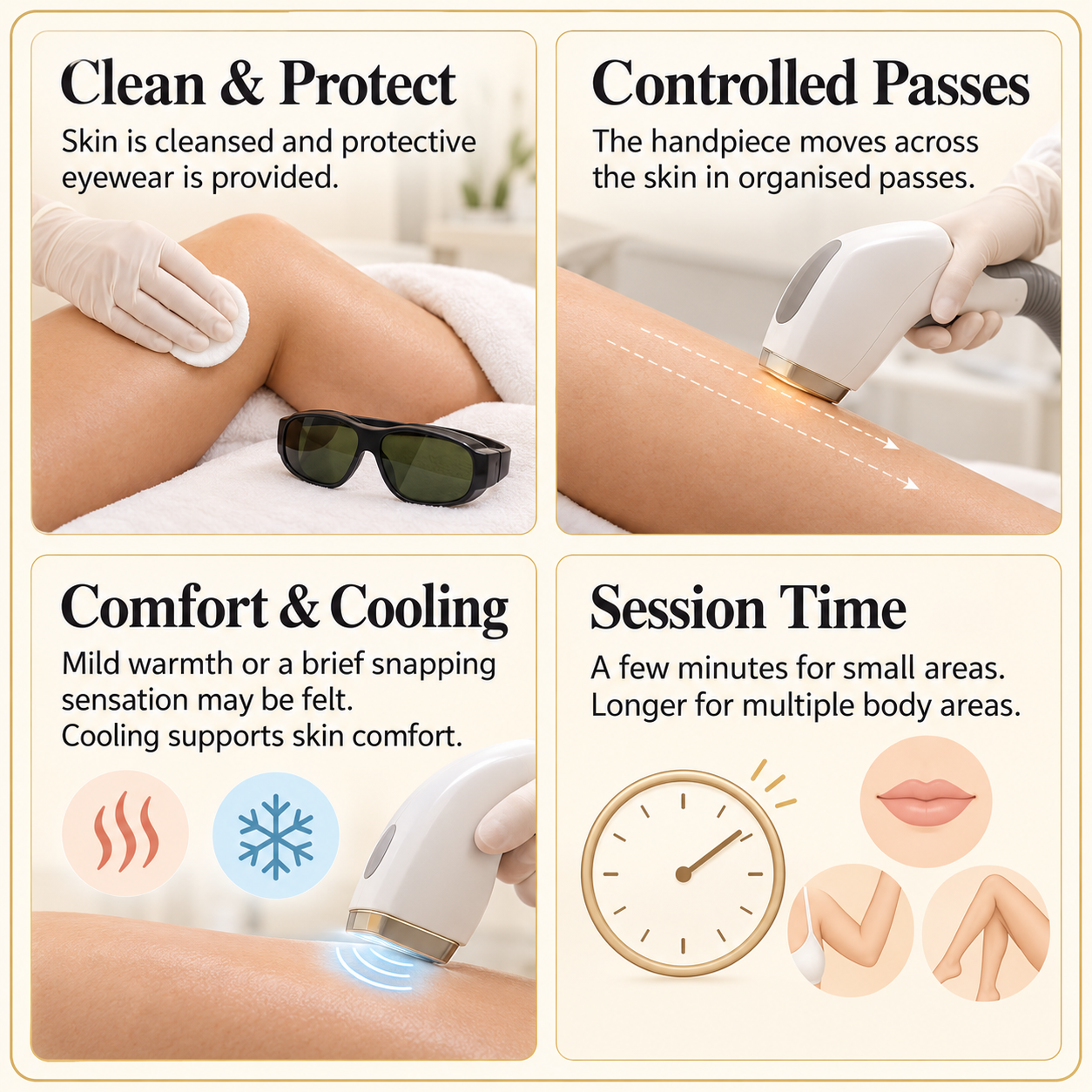 During Laser Hair Reduction Treatment