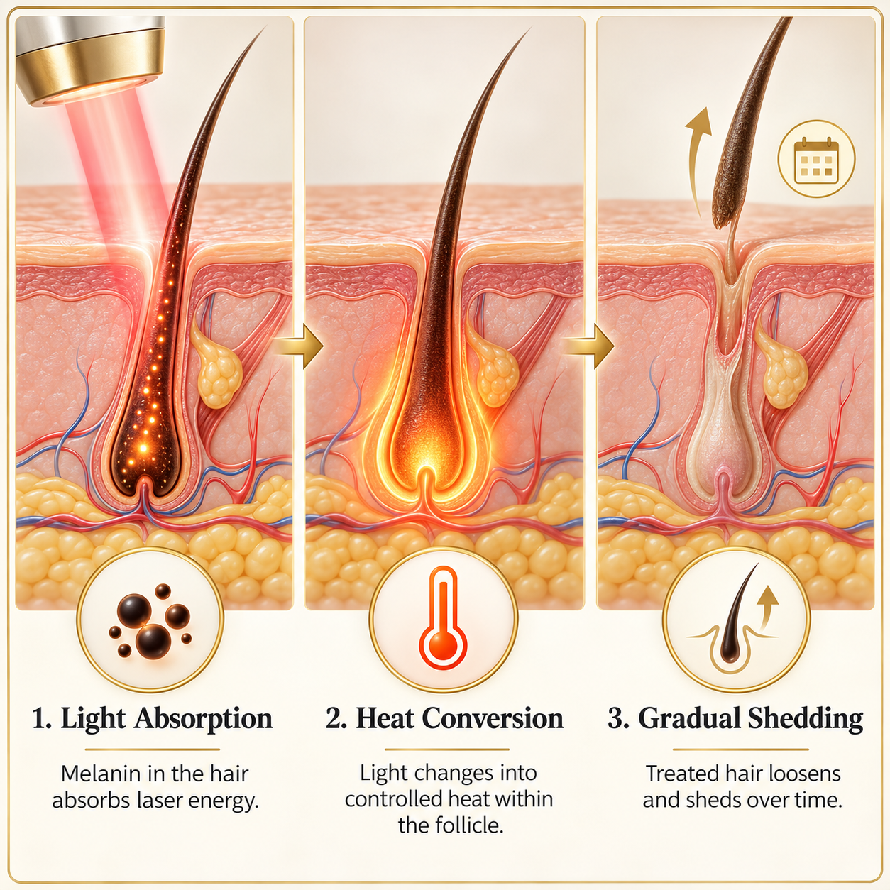 Stages of Laser Hair Reduction